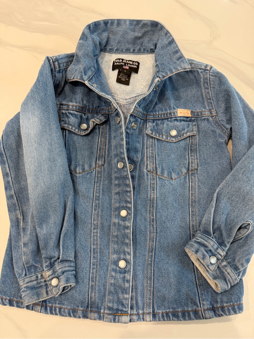 Polo Jeans Co. Ralph Lauren Girl’s size 6 but fits smaller. Pearl Snap buttons